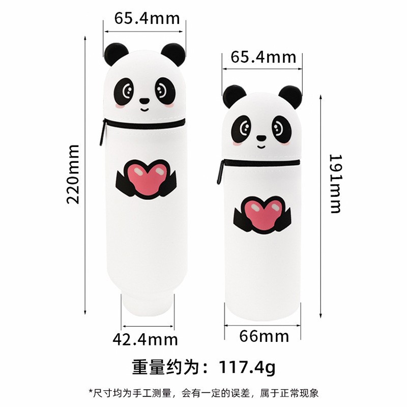 严选亚马逊款 卡通折叠伸缩硅胶笔袋简约创意学生文具收纳袋 硅胶详情图